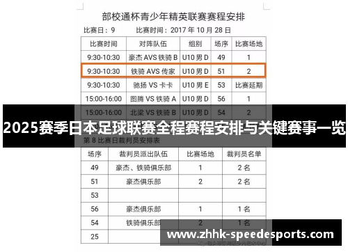 2025赛季日本足球联赛全程赛程安排与关键赛事一览